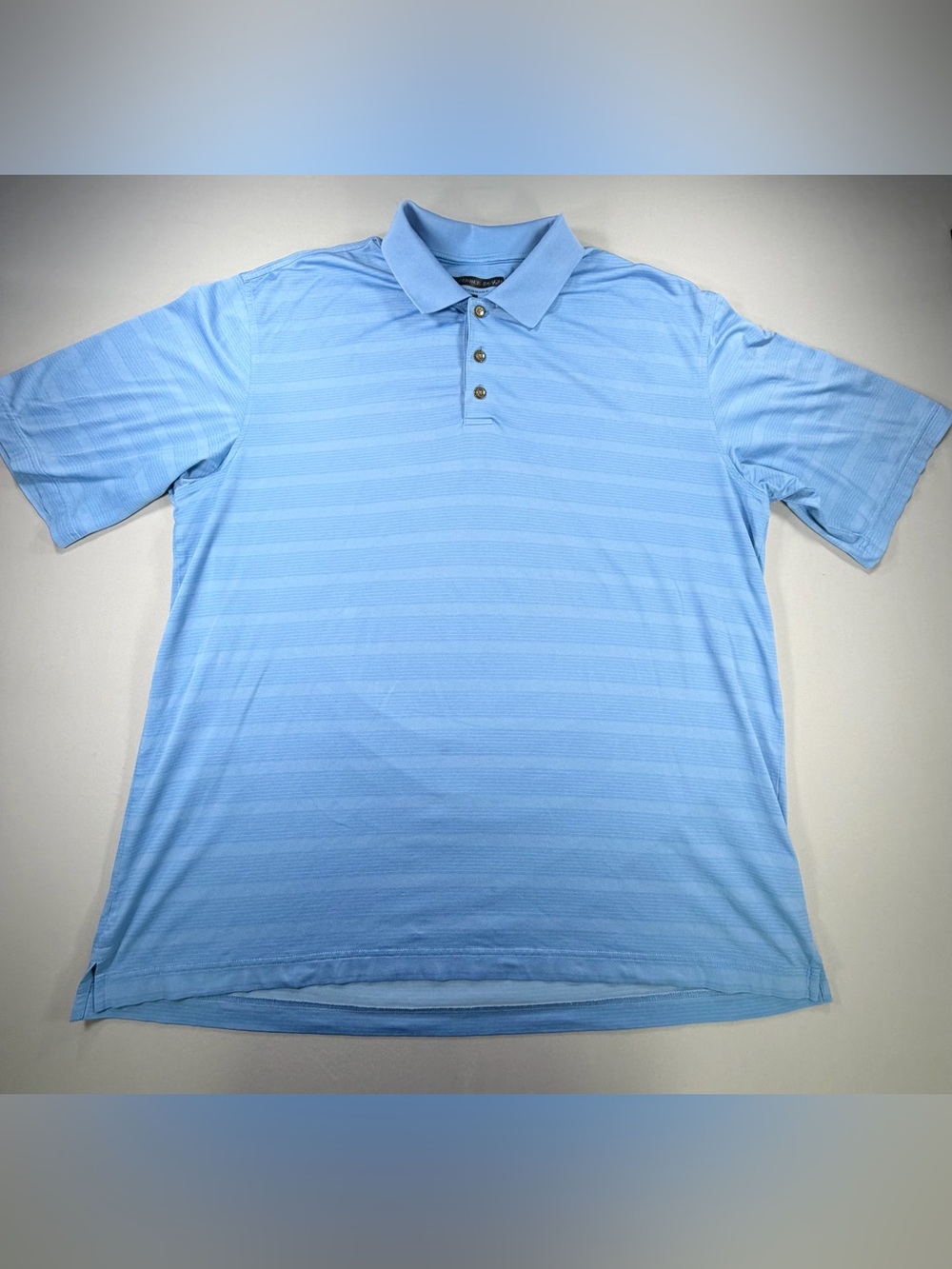 Pebble Beach Performance Men’s XL Blue Striped Golf Polo Shirt